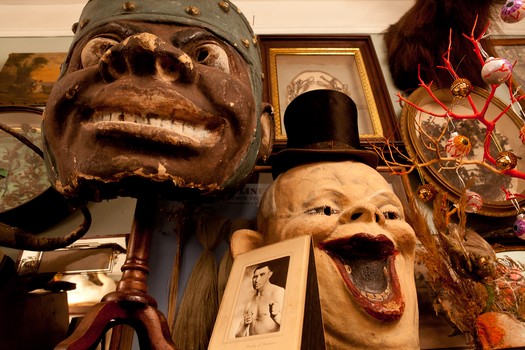 More racist caricature masks.